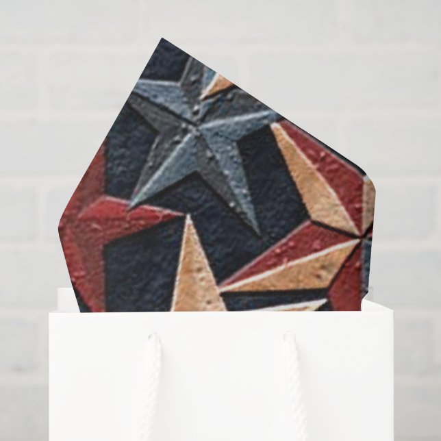 De Seda Papel tissue com estrelas em padrão patriótico (Sacola de presentes)