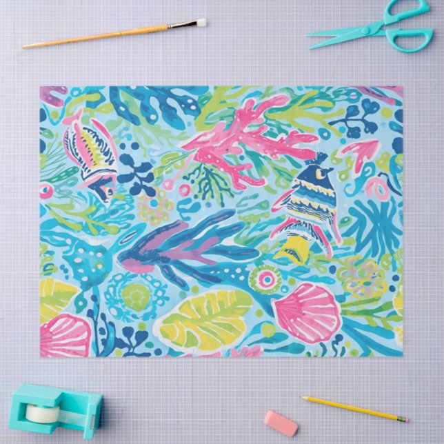 De Seda Papel tissue com gráfico estiloso (Arte )