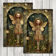 PAPEL TISSUÉ DECOUPAGE FADA DELICADA DA FLORESTA