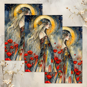 De Seda PAPEL TISSUE DECOUPAGEM primavera GODDESS