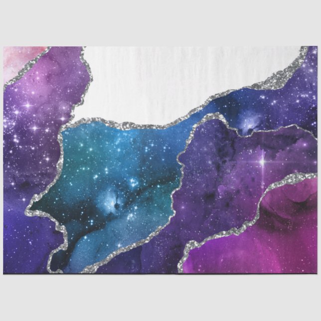 De Seda Papel Tissue Design Série Galaxy Agate 18 (Frente )