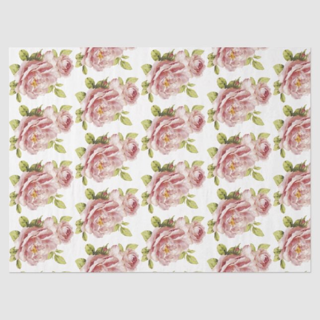 De Seda Papel Tissue Design Série Rosa Romântica 16 (Frente )