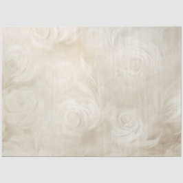 De Seda Papel Tissue Floral Creme Marfim para Casamento