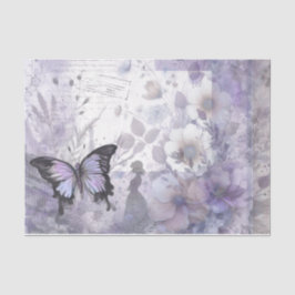 De Seda Papel Tissue Floral Lavanda Elegante em Aquarela