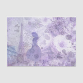 De Seda Papel Tissue Floral Lavanda Elegante em Aquarela