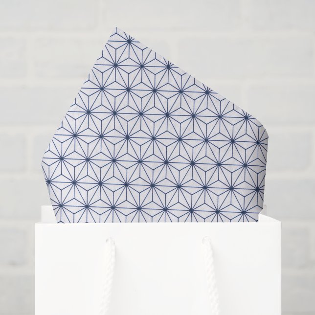 De Seda Papel Tissue Geométrico Azul Marinho Moderno (Sacola de presentes)