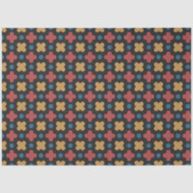 Papel Tissue Geométrico Vermelho Amarelo Clássico