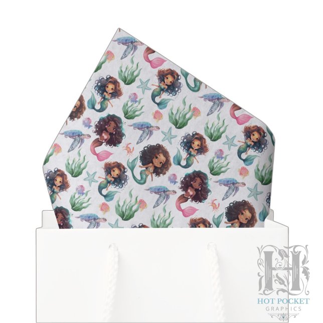 De Seda Papel Tissue Mermaid Preto (Criador carregado)