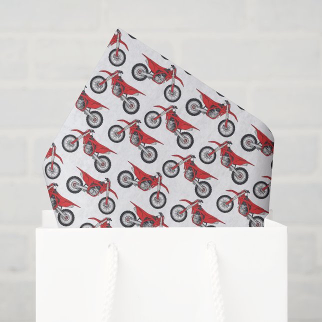 De Seda Papel Tissue Motocross, Papel Decoupage Bicicleta  (Sacola de presentes)