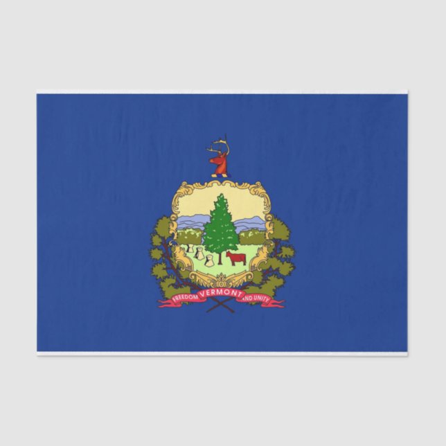 De Seda Papel tissue Patriótico com bandeira Vermont, EUA (Frente )