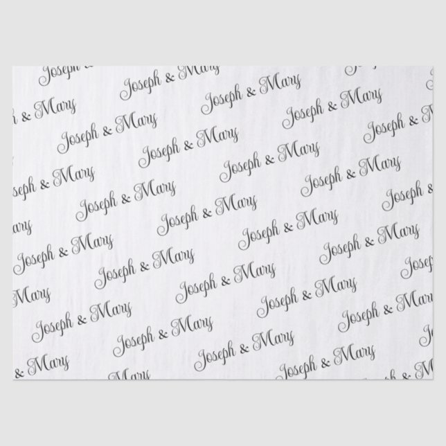 De Seda Papel Tissue Personalizado Branco para Casamento (Frente )