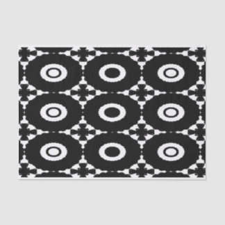 De Seda Papel tissue preto-branco e circular