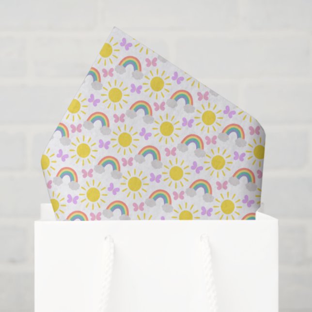 De Seda Papel Tissues Little Sunshine & Rainbows (Sacola de presentes)