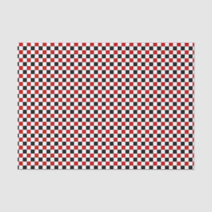 De Seda Papel vermelho-branco-preto verificado