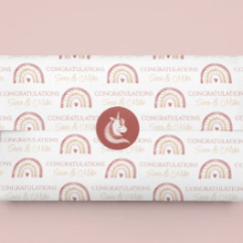 De Seda Parabéns Arco-Íris Papel Tecido