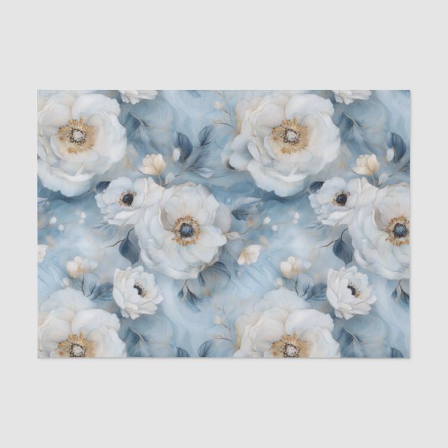 De Seda Pastel Peonies Decoupage Papel Tecido (Frente )