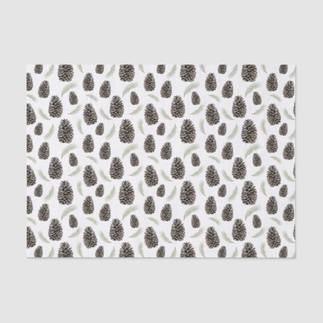 De Seda Pine Cones e Papel Tecidual do Agulha (Frente )