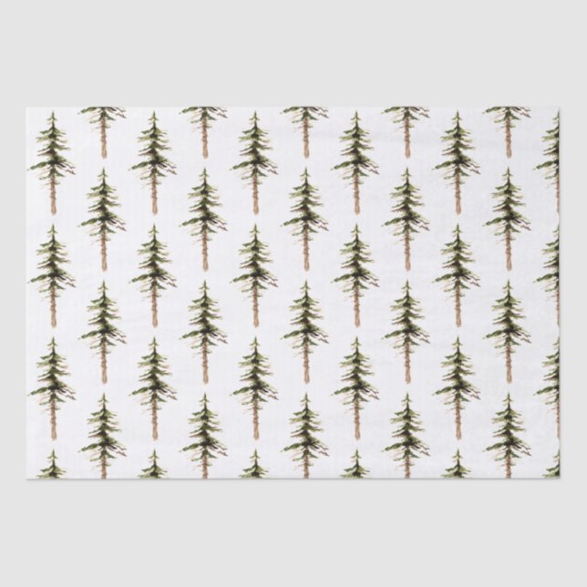 De Seda Pine Tree Woodland — Papel Tecido Florestal (Frente )