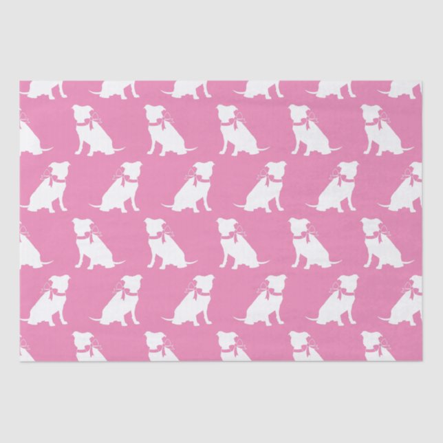 De Seda Pit Bull Dog Puppy Pitbull Papel para tecidos (Frente )