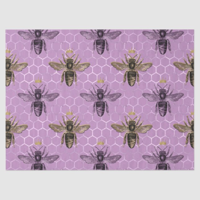 De Seda Queen Bee Series Design 17 Papel Tecido (Frente )