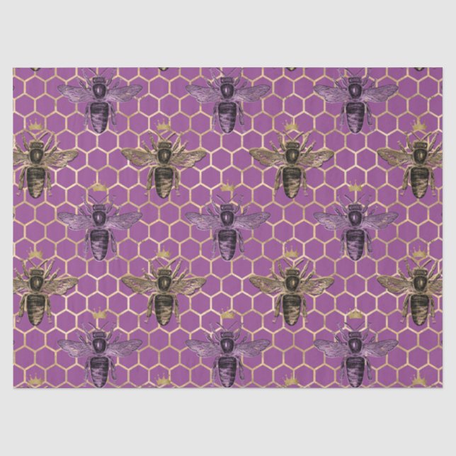De Seda Queen Bee Series - Design 5 Papel Tecido (Frente )