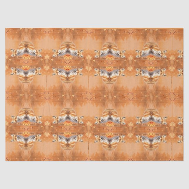De Seda Raposa Whimsical - Papel Tecido Trendível Laranja (Frente )