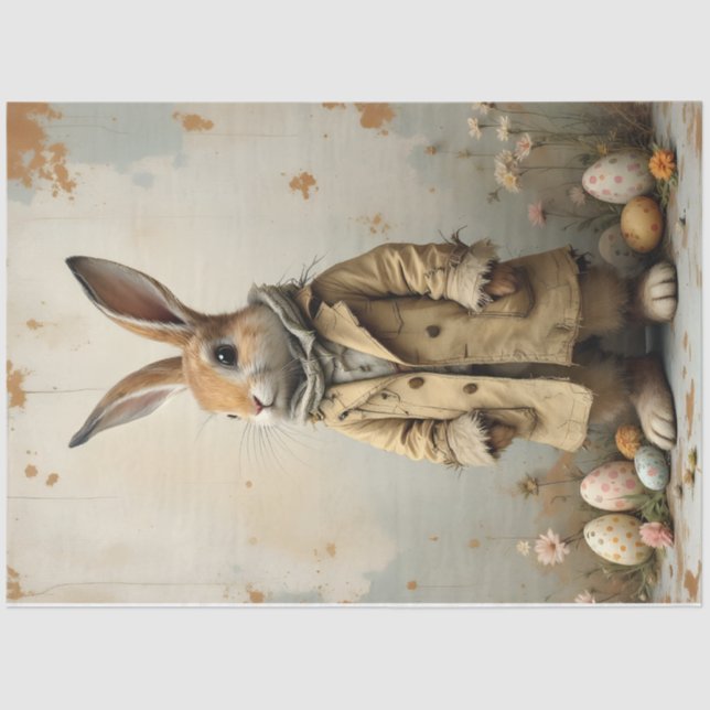 De Seda Rockstar Bunny em Papel Tecido (Frente )