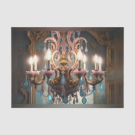 De Seda Rococo - Francês Chandelier 2 - Papel Decoupage