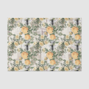 De Seda Rosas Amarelas Da Rainha Regal Em Papel Fênico 