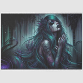 De Seda Sereia Gótica Princesa Papel Tecido