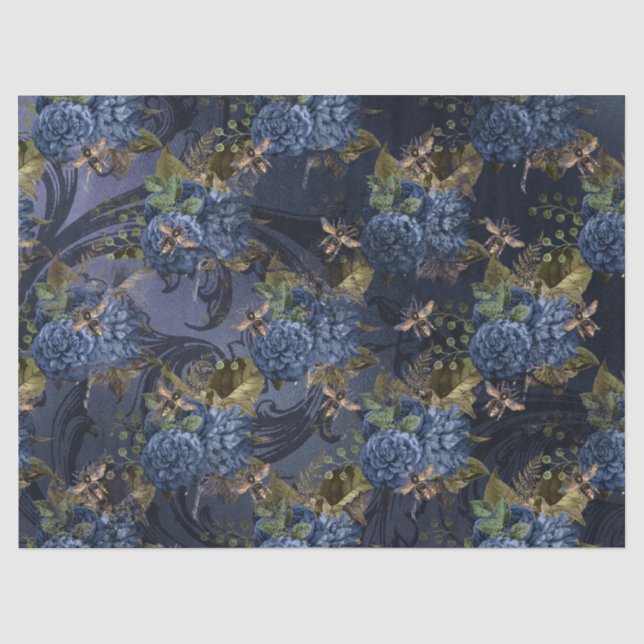 De Seda Série Blue Bee Design 16 Papel Tecido (Frente )