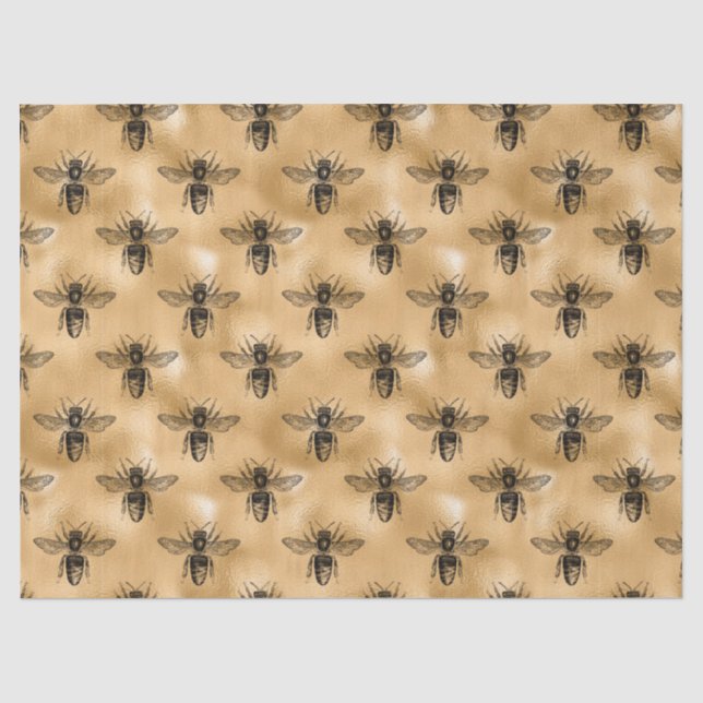 De Seda Série Honey Bee Design 14 Papel Tecido (Frente )