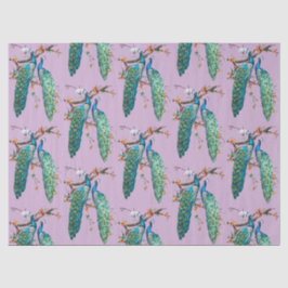 De Seda Série Pavão Design 6 Lilás Papel Tissue