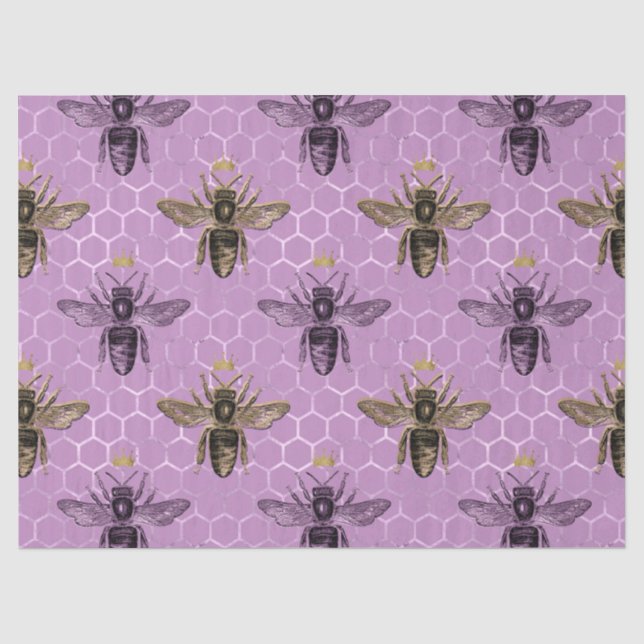 De Seda Série Queen Bee Design 17 Papel Tissue (Frente )