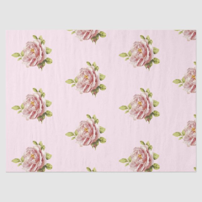 De Seda Série Rosa Romântica Design 14 Papel Tissue (Frente )