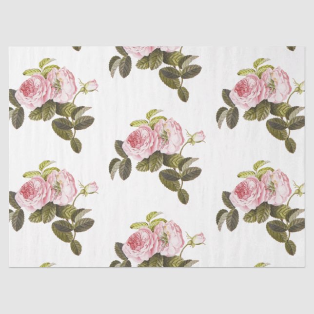 De Seda Série Rosa Romântica Design 15 Papel Tecido (Frente )