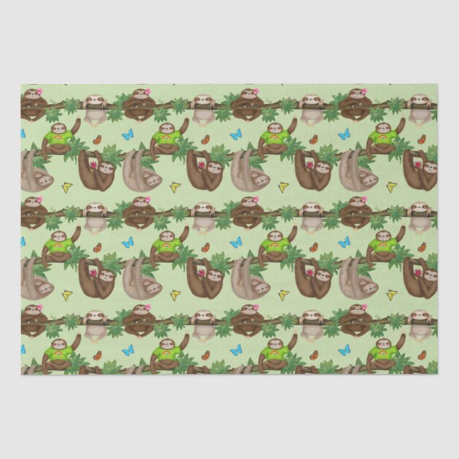 De Seda Stanley Sloth e o papel verde dos amigos (Frente )