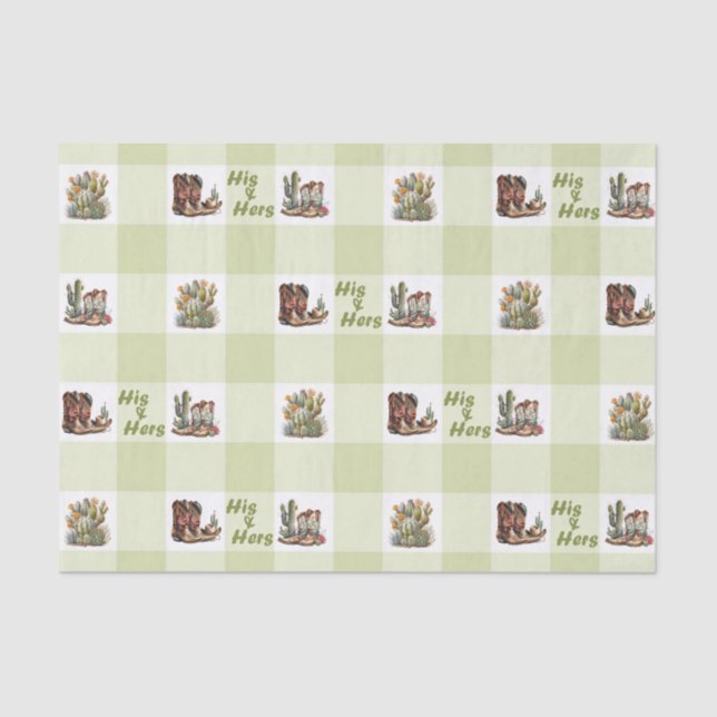 De Seda Sua e sua Cowboy Boot Papel Tecidual (Frente )