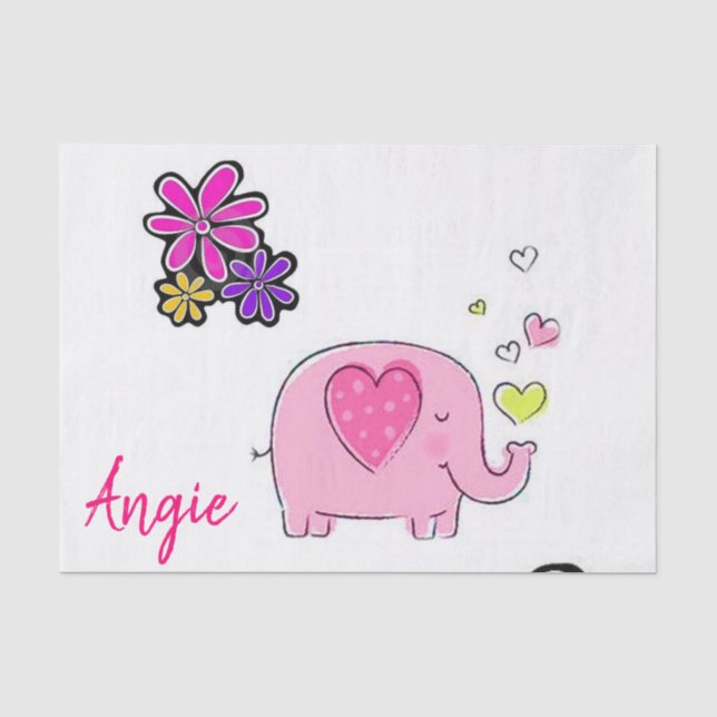 De Seda Suínos Cor-de-rosa com papel borboleta (Frente )