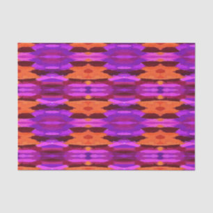De Seda Tapeçaria com papel tissue roxo e laranja