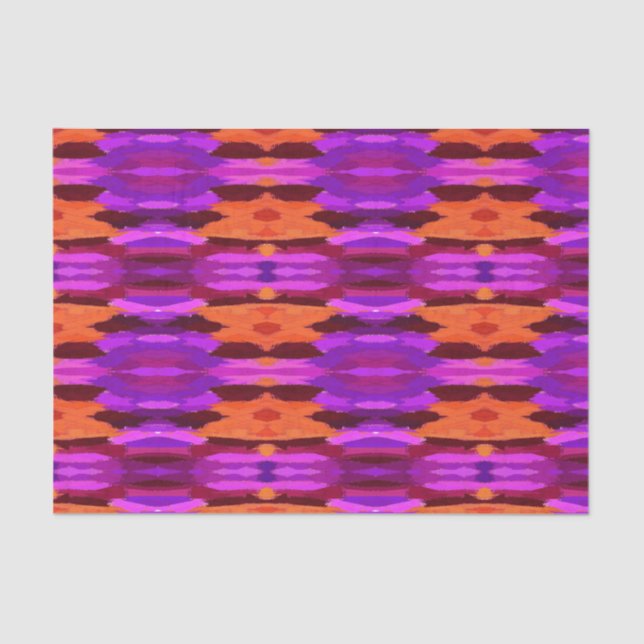De Seda Tapeçaria com papel tissue roxo e laranja (Frente )