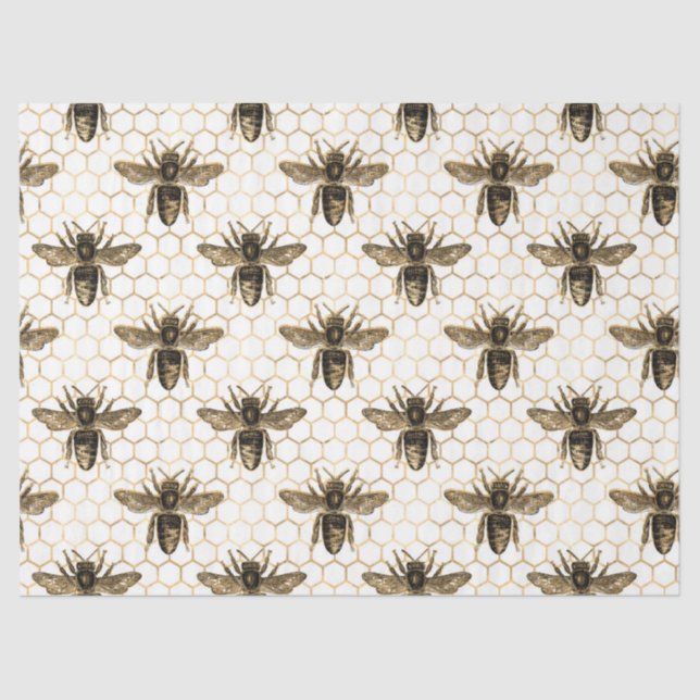 De Seda Tea Garden Bee Series Design 14 Papel Tecido (Frente )