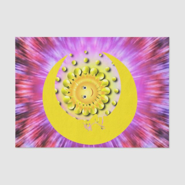 De Seda Tecido Papel Sun Moon (Frente )