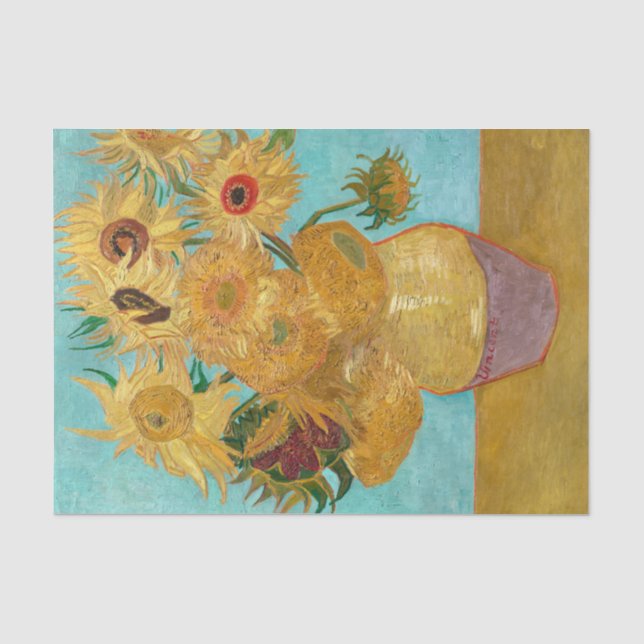 De Seda Vincent Van Gogh — Papel Tecido Girassol (Frente )