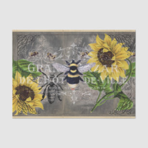 De Seda Vintage Bebê-Girassol Papel para Tecidos Conversív