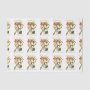 De Seda Vintage Boa Sorte - Papel Tecido Espelho