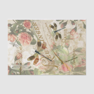 De Seda Vintage Dragonfly Ephemera Decoupage Papel Tecidua