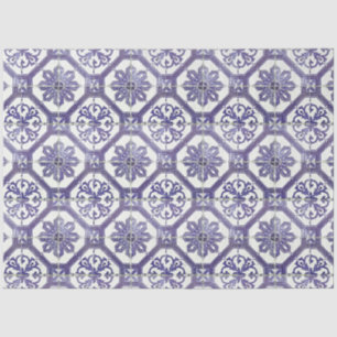 De Seda Vintage Floral Delft Azulejo Decoupage Papel Tecid