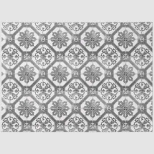 De Seda Vintage Floral Delft Azulejo Decoupage Papel Tecid