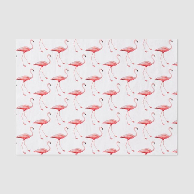 De Seda Vintage Pink Flamingo #3 Papel Tecido (Frente )